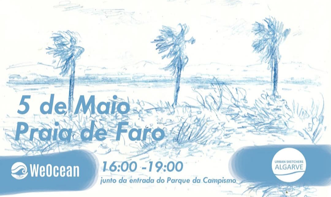 Desenhar a Praia de Faro urbansketchers algarve maio 26