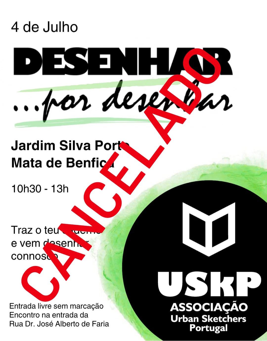 Desenhar... por desenhar - Jardim Silva Porto / Mata de Benfica Desenhar...por desenhar - cancelado